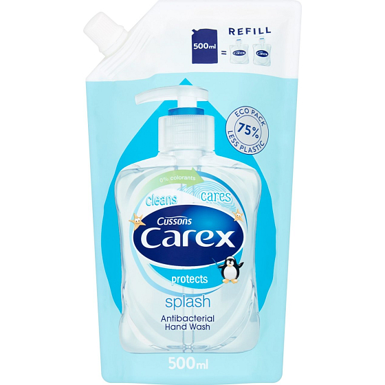 Carex Splash antibakteriální tekuté mýdlo náhradní náplň 500 ml
