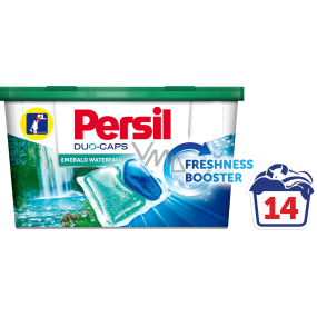 Persil Dou-Caps Waterfall gelové kapsle na praní bílé a stálobarevné prádlo 14 dávek x 25 g Persil Dou-Caps Waterfall gelové kapsle na praní bílé a stálobarevné prádlo 14 dávek x 25 g