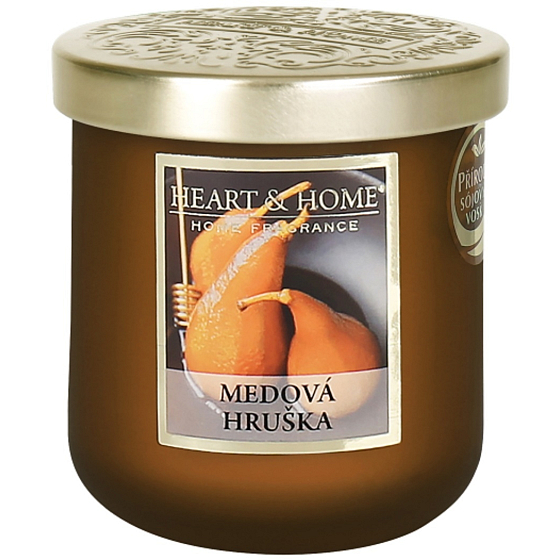Heart & Home Medová hruška sojová vonná svíčka střední hoří až 30 hodin 110 g