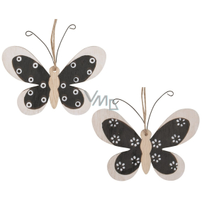 Motylek drewniany do zawieszenia 10 x 8 cm