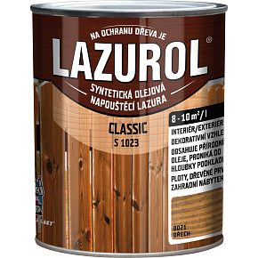 Lazurol Classic S1023 tenkovarstvá lazura na dřevo s obsahem olejów, 0021 orzech, 750 ml