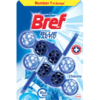 Bref WC Blue Aktiv Chlorine, blok WC w kulkach, barwi wodę na niebieski odcień 2 × 50 g
