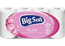 Big Soft Plus 2-warstwowy papier toaletowy, 8 rolek, 17,6 m rolka
