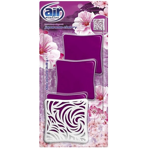 Air Menline Deo Picture Non Stop Elegant Japanese Cherry gelový osvěžovač vzduchu 3 x 8 g