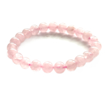 Różowy kamień naturalny, kulka 8 mm / 16 - 17 cm, kamień miłości
