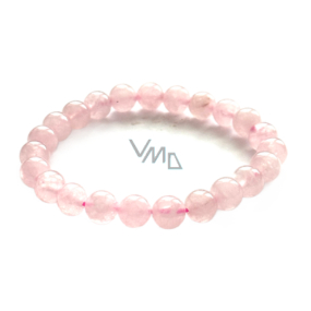 Różowy kamień naturalny, kulka 8 mm / 16 - 17 cm, kamień miłości Różowy kamień naturalny, kulka 8 mm / 16 - 17 cm, kamień miłości