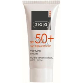 Ziaja Med Protecting SPF 50+ UVA + UVB matujący krem przeciwsłoneczny do cery tłustej i mieszanej 50 ml