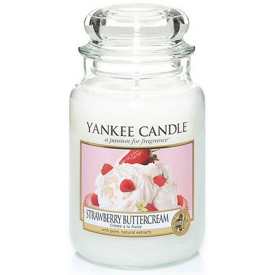 Yankee Candle Strawberry Buttercream - Jahody se šlehačkou vonná svíčka Classic velká sklo 623 g