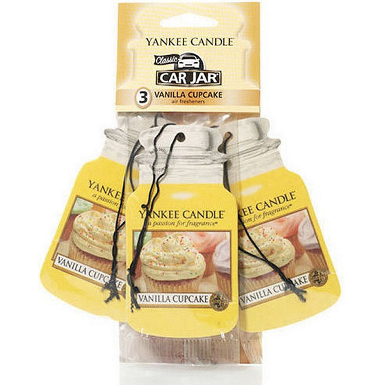 Yankee Candle Vanilla Cupcake - Vanilkový košíček Classic vonná visačka do auta papírová sada 12 g x 3 kusy