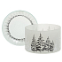 Yankee Candle Winter Trees - Zimní stromy stínítko velké + talíř velký na střední a velkou vonnou svíčku Classic 10 x 15 cm (stínítko) 15 x 15 cm (talíř)