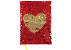 Albi Blok s flitry Srdce 15 cm x 21 cm