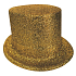 Karnevalový cylindr s glitry zlatý 25 cm