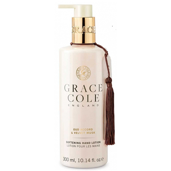Grace Cole Oud Accord & Velvet Musk - Oudové dřevo a sametové pižmo jemné mléko na ruce dávkovač 300 ml