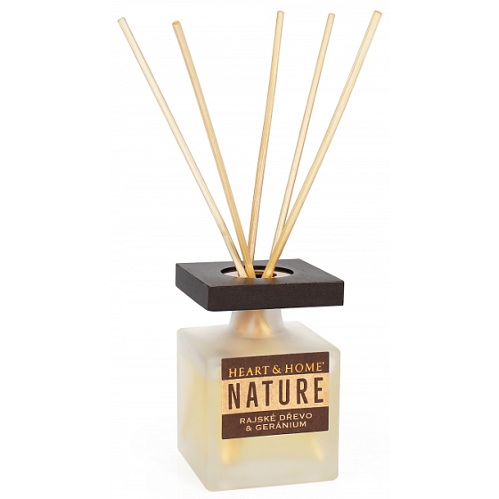 Heart & Home Nature Rajské dřevo a geránium difuzér 80 ml