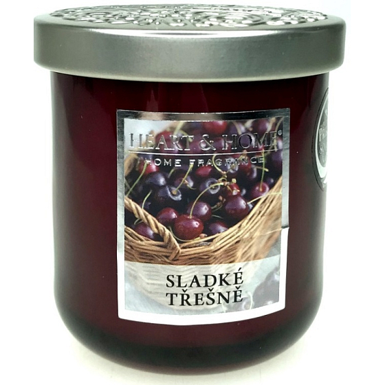 Heart & Home Sladké třešně Sojová vonná svíčka velká hoří až 75 hodin 340 g