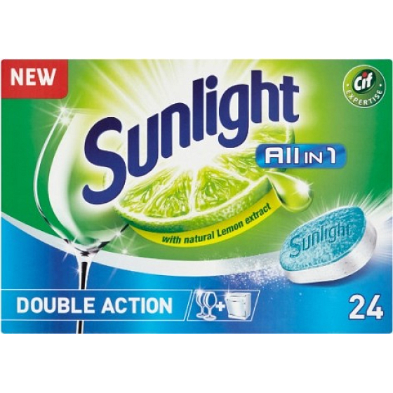 Sunlight All in 1 Double Action Regular tablety do myčky nádobí 24 kusů