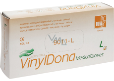 Vulkan VinylDona vinylové jednorázové bezprašné rukavice velikost L, 100 ks