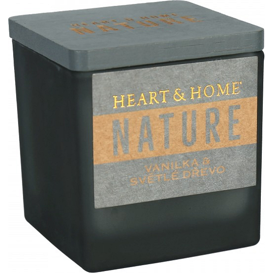 Heart & Home Nature Wanilia i jasne drewno świeca zapachowa duża szkło, czas palenia do 20 godzin 90 g