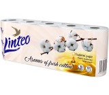 Linteo Premium Cotton Fresh papier toaletowy z zapachem bawełny białe 130 arkuszy 3 warstwowy 15 m 10 sztuk
