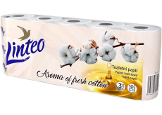 Linteo Premium Cotton Fresh papier toaletowy z zapachem bawełny białe 130 arkuszy 3 warstwowy 15 m 10 sztuk