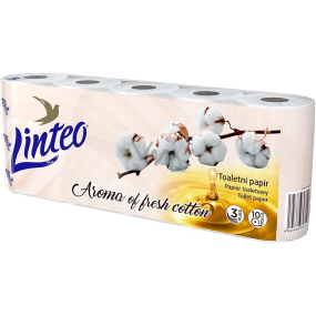 Linteo Premium Cotton Fresh papier toaletowy z zapachem bawełny białe 130 arkuszy 3 warstwowy 15 m 10 sztuk