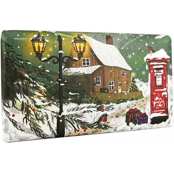 English Soap Zimní krajina - Břečťan & Cesmína vánoční přírodní parfémované toaletní mýdlo s bambuckým máslem 190 g