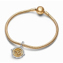 Charm Srebrna 925 Fú symbol obrotowy, zawieszka na bransoletkę