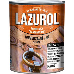 Lazurol S1002 mat, lak na kov a dřevo, bezbarvý, 750 ml