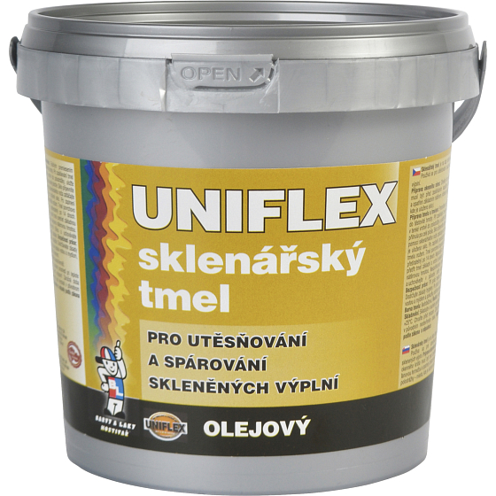 Uniflex olejowy klej szklarski, nadający się do malowania, 6 kg