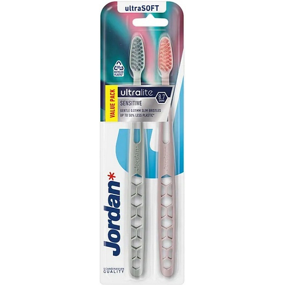 Jordan szczoteczka do zębów Ultralite Sensitive Ultrasoft, ekstra miękka 2 szt.