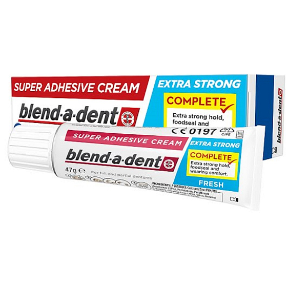 Blend-a-dent Extra Stark Fresh krem do ustawiania protez, 47 g