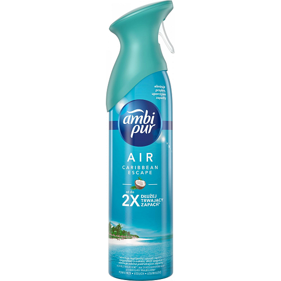 Ambi Pur Air Caribbean Escape 2 x déle trvající vůně osvěžovač vzduchu sprej 300 ml