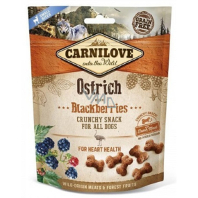 Carnilove Dog Pštros s ostružinami lahodný křupavý pamlsek pro všechny psy pro zdravé srdce 200 g Carnilove Dog Pštros s ostružinami lahodný křupavý pamlsek pro všechny psy pro zdravé srdce 200 g