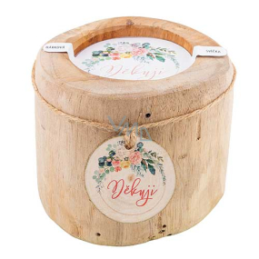 Bohemia Gifts Vonná svíčka v teakovém dřevě Děkuji 11 cm