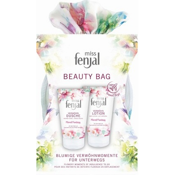 Fenjal Miss Floral Fantasy żel pod prysznic 75 ml + balsam do ciała 75 ml + kosmetyczka, zestaw kosmetyków