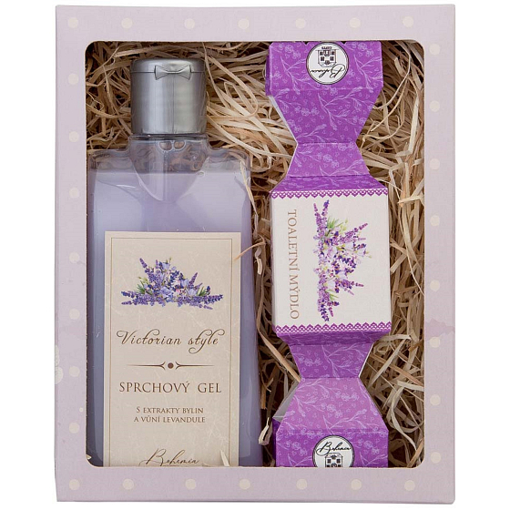 Bohemia Gifts Victorian Style Lawenda żel pod prysznic 200 ml + ręcznie robione mydło toaletowe 30 g, zestaw kosmetyków dla kobiet