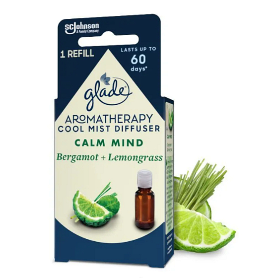 Glade Aromatherapy Cool Mist Diffuser Calm Mind Bergamot + Lemongrass náplň esenciální olej 17,4 ml