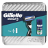 Gillette Mach3 holicí strojek + Soothing Sensitive gel na holení s aloe vera 75 ml + plechová krabička, kosmetická sada pro muže