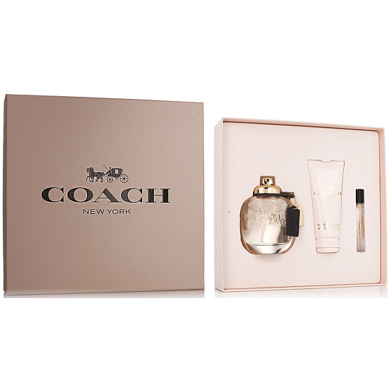 Coach Woman Eau de Parfum woda perfumowana 90 ml + woda perfumowana 7,5 ml + mleczko do ciała 100 ml, zestaw prezentowy dla kobiet