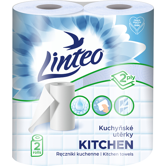 Linteo 2-warstwowe ręczniki papierowe do kuchni, 2× 10 m, 2 rolki