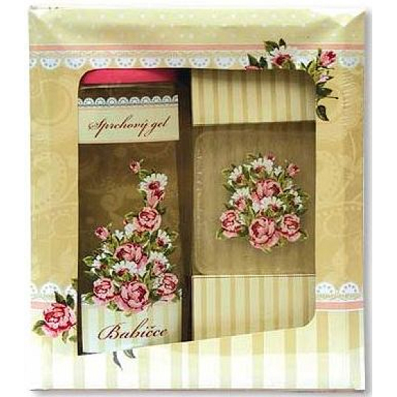 Bohemia Gifts Babička sprchový gel 300 ml + ručně vyráběné toaletní mýdlo 70 g, kosmetická sada