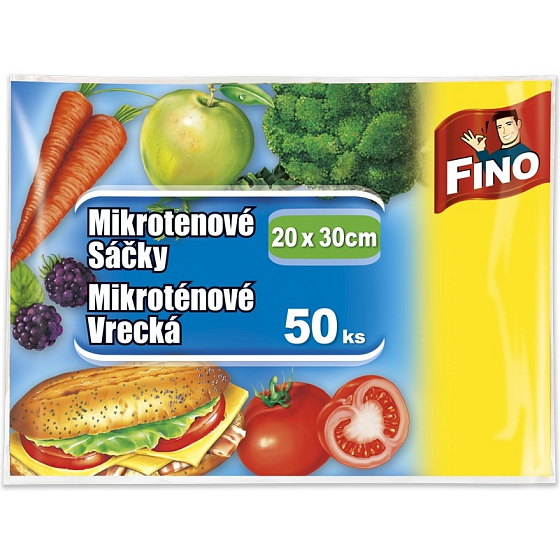 Fino Mikrotenové sáčky svačinové, 7 µm, 20 x 30 cm, 50 kusů