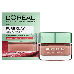 Loreal Paris Pure Clay Glow Mask exfoliační pleťová maska 50 ml
