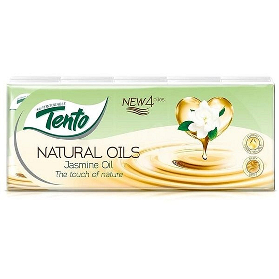 Tento Natural Oils Jasmine Oil parfémované hygienické kapesníky 4vrstvé 10 x 10 kusů