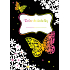 Ditipo Relax do kabelky Motyle i kwiaty kreatywny notes 16 kartki, format A6 15 x 10,5 cm