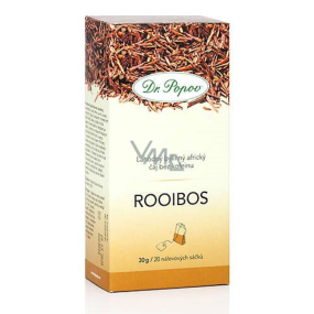 Dr. Popov Rooibos pyszna ziołowa afrykańska herbata bez kofeiny antyoksydant 30 g, 20 torebek po 1,5 g
