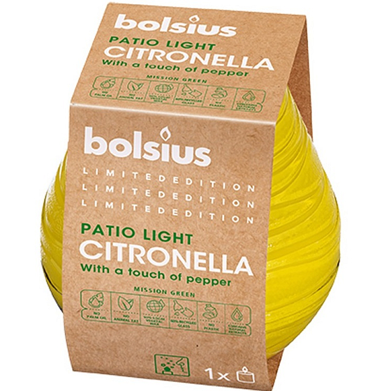 Bolsius Citronela repelentní svíčka ve skle 90 x 94 mm 1 kus