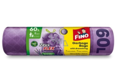 Fino Zeus Flex Lawenda Worki do kosza na śmieci zaciągane, 35 µ, 60 litrów 63 x 70 cm 8 sztuk