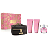 Versace Bright Crystal woda toaletowa 90 ml + mleczko do ciała 100 ml + żel pod prysznic 100 ml + kuferek, zestaw prezentowy dla kobiet
