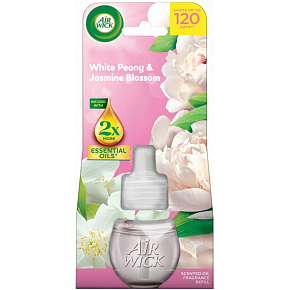 Air Wick Essential Oils White Peony & Jasmine Blossom - Piwonia i kwiat jaśminu elektrický osvěžovač náhradní náplň 19 ml
